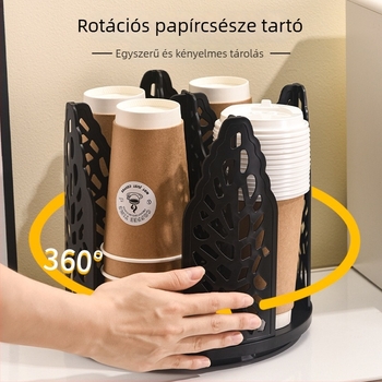 Forgatható pohártartó állvány egy egyszer használatos papírpohárhoz — Anyag: papír + PE film; Stílus: modern minimalizmus; Tömeg: 520 g; Márka: Wenjing