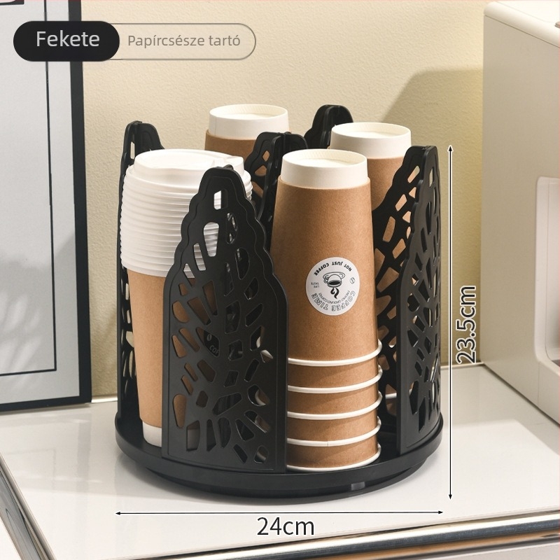 Forgatható pohártartó állvány egy egyszer használatos papírpohárhoz — Anyag: papír + PE film; Stílus: modern minimalizmus; Tömeg: 520 g; Márka: Wenjing