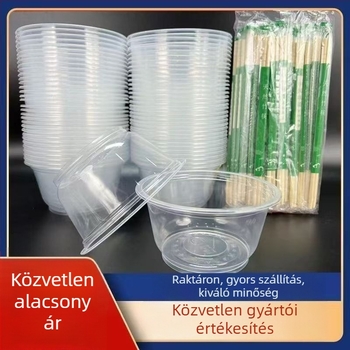 Egyszer használatos tál- és evőpálcika készlet, vastagított és hőálló, éttermeknek és otthoni használatra