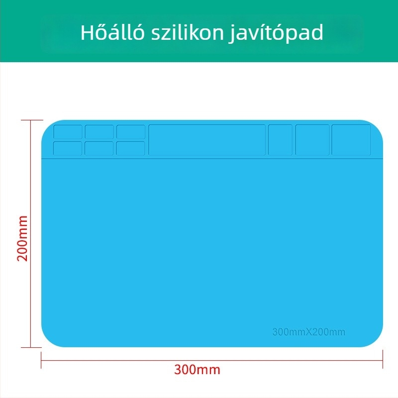 Szilikon hőálló szigetelőpad javítóasztalhoz – magas hőmérséklet-állóság, csúszásmentes, égési és karcolás elleni védelem