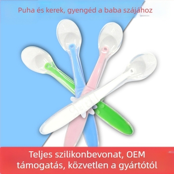 Csecsemő szilikon edzéskanál – anyag: szilikon – 3 hónapos kortól – egyszerű stílus