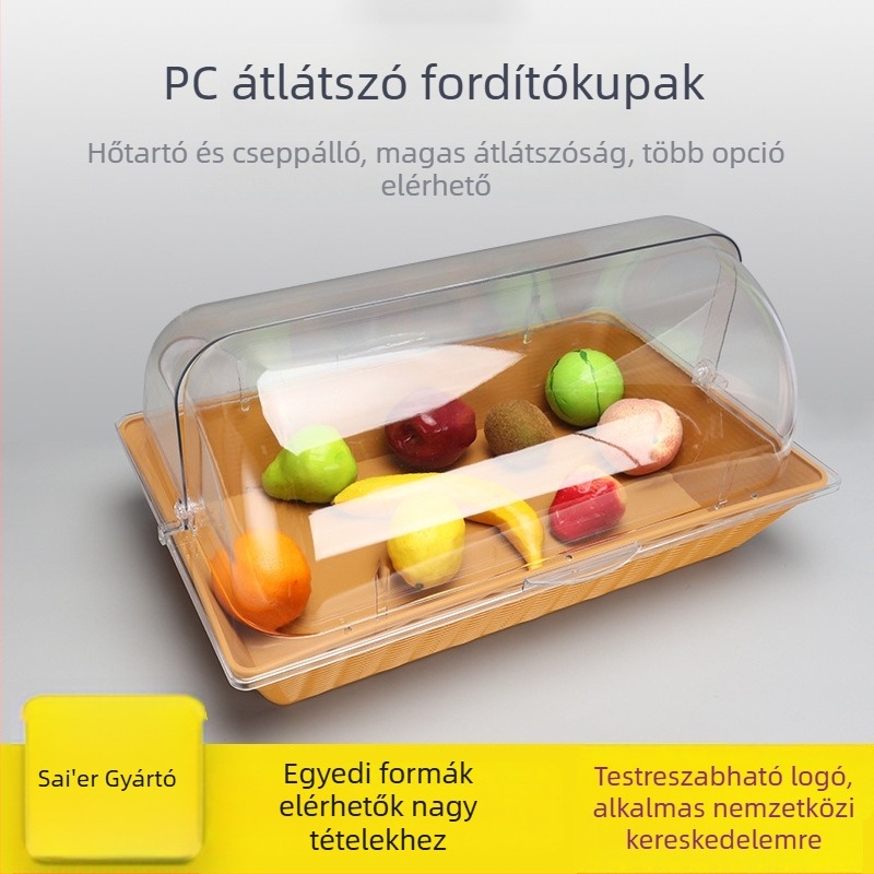 Sel téglalap alakú műanyag sütőtál fedél – átlátszó, porvédett, megőrzi a frissességet, modern egyszerű stílus