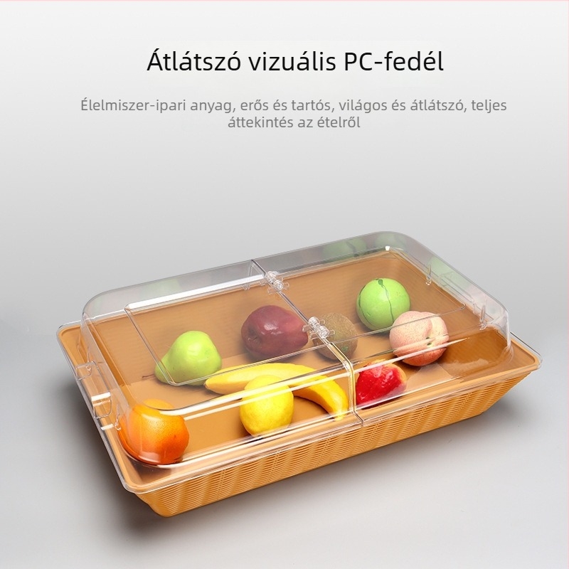 Sel téglalap alakú műanyag sütőtál fedél – átlátszó, porvédett, megőrzi a frissességet, modern egyszerű stílus
