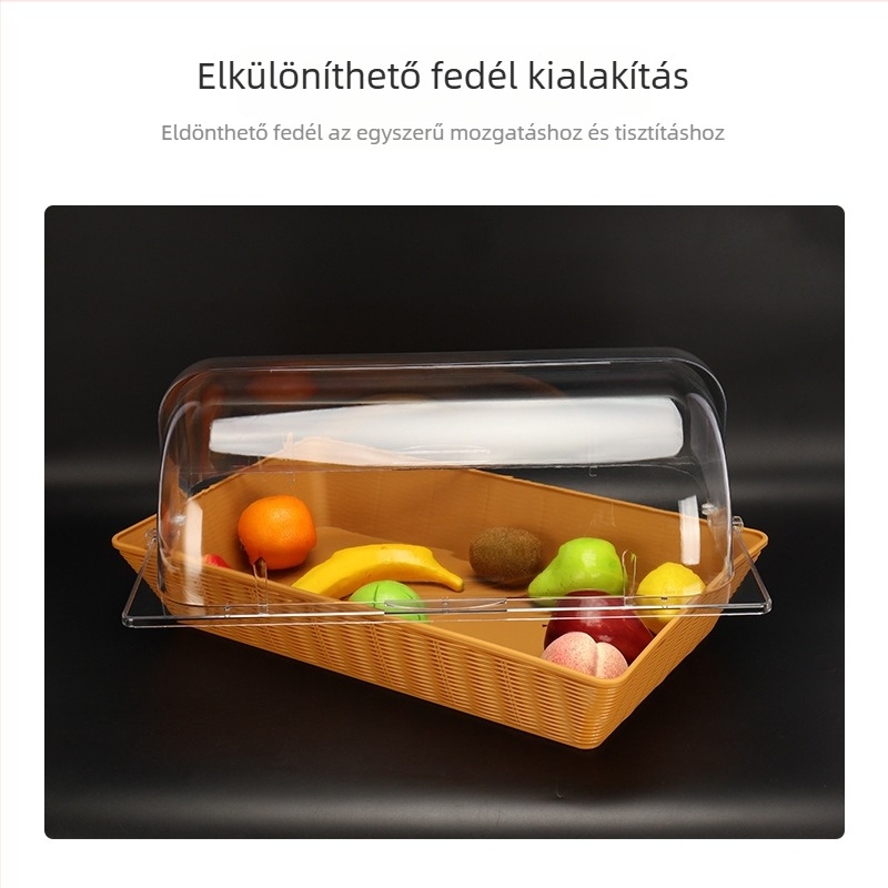 Sel téglalap alakú műanyag sütőtál fedél – átlátszó, porvédett, megőrzi a frissességet, modern egyszerű stílus