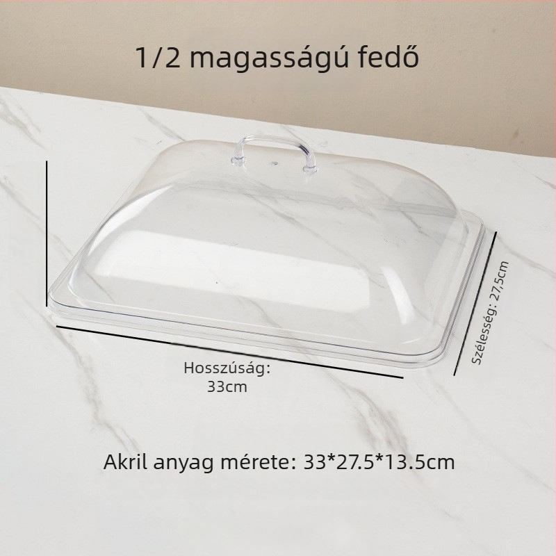 Sel téglalap alakú műanyag sütőtál fedél – átlátszó, porvédett, megőrzi a frissességet, modern egyszerű stílus