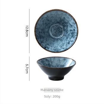 Porcelán japán stílusú rizs tál készlet, kör alakú, aláglazúros felület, mikrohullámú sütőben használható, testreszabható logó
