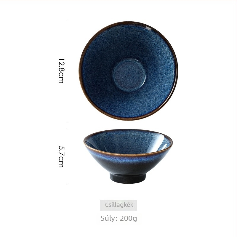 Porcelán japán stílusú rizs tál készlet, kör alakú, aláglazúros felület, mikrohullámú sütőben használható, testreszabható logó