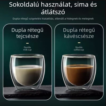 Hőálló, dupla falú üvegpohár teához, átlátszó, otthoni használatra – Gongfu tea