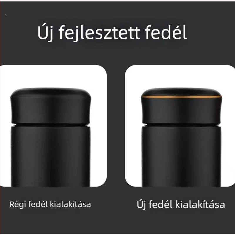 Teás szeparációs pohár készlet logóval – dupla rétegű boroszilikát üveg, szűrővel, ajándék doboz, logó testreszabás