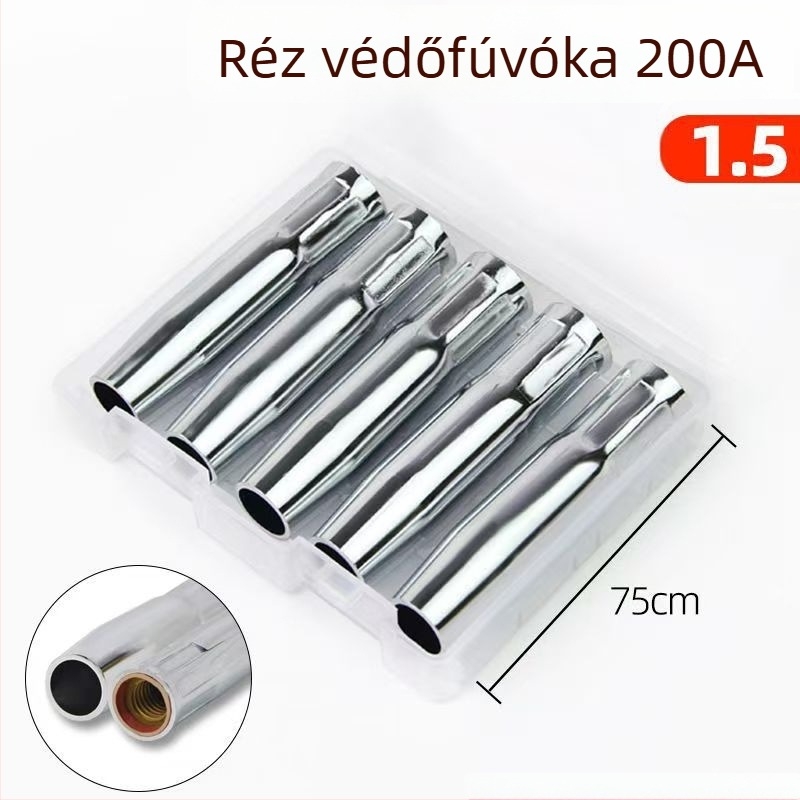 Gázárnyékolt hegesztéshez másodvédő fúvóka, bronz–réz anyagú fúvóka, kompatibilis 200A/350A/500A
