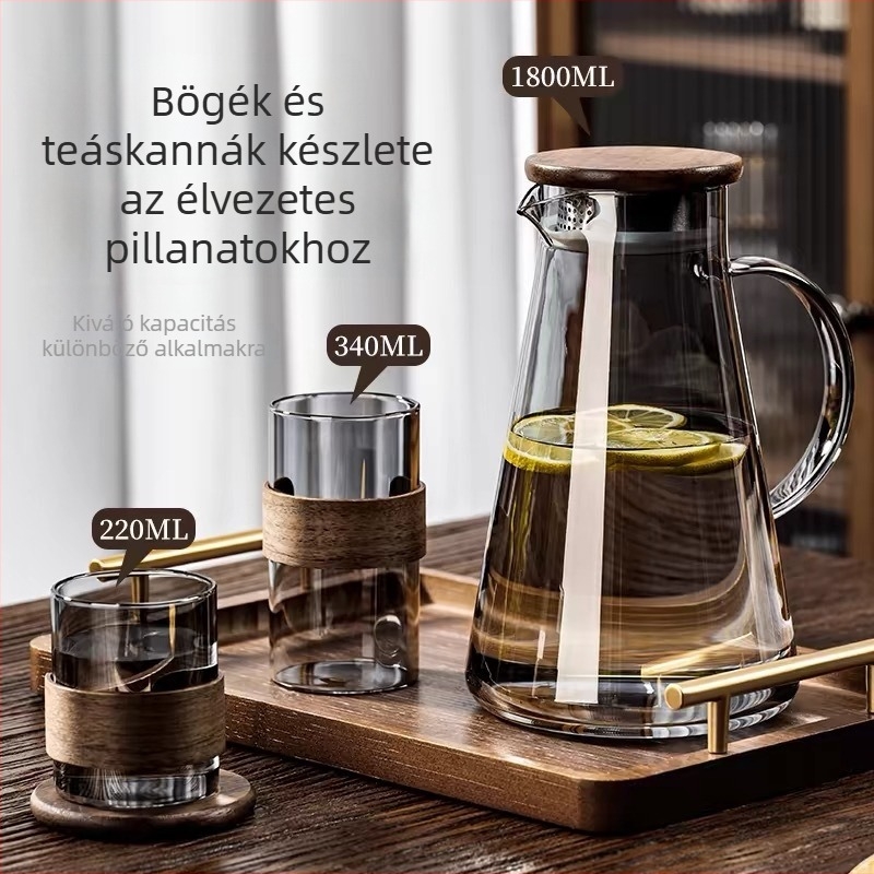 Magas hőállóságú boroszilikát üvegből készült teáscsésze fogantyúval, egy pohár, otthoni használatra
