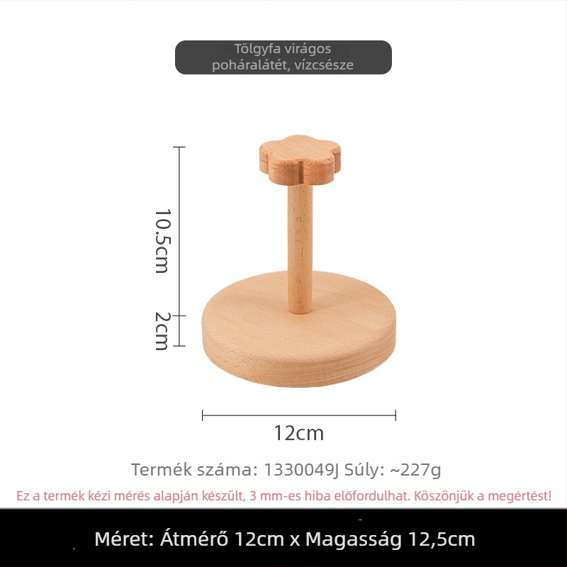 Fa pohártartó retro stílusban, fúrás nélkül szerelhető, tömeg 220 g