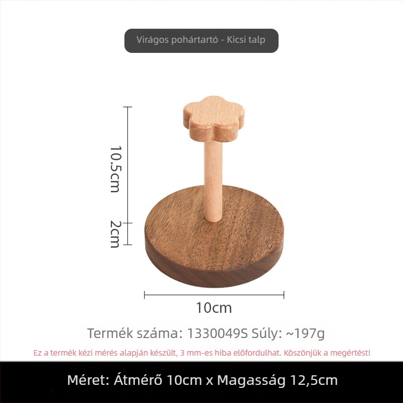 Fa pohártartó retro stílusban, fúrás nélkül szerelhető, tömeg 220 g