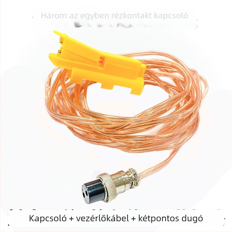 Argon ívhegesztő pisztoly – vezérlővonal kapcsoló integrált réz érintkezővel, kapcsolómag nélkül, kétlyukas repülődugóval