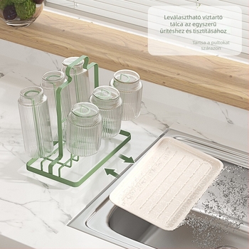 Pohártartó kovácsoltvasból, fúrás nélküli kialakítás, modern minimalista stílus, súly 1 kg