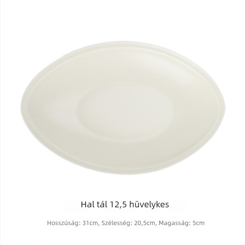 Porcelán tálak és tányérok készlet, egységes mintázat, matt felület, japán stílus, alsó glazúra