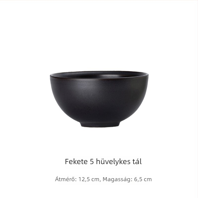 Porcelán tálak és tányérok készlet, egységes mintázat, matt felület, japán stílus, alsó glazúra
