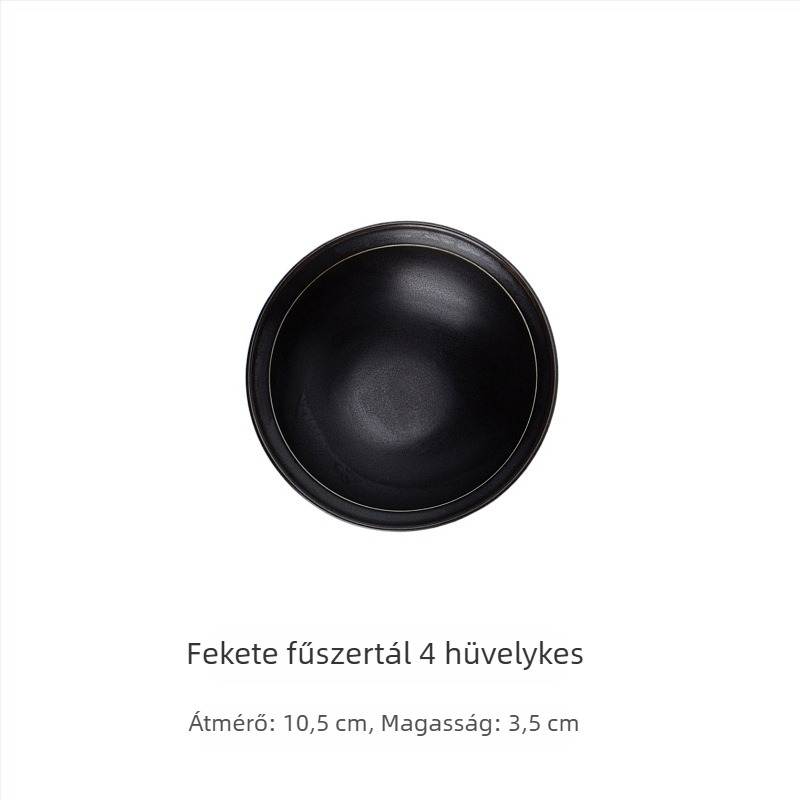 Porcelán tálak és tányérok készlet, egységes mintázat, matt felület, japán stílus, alsó glazúra