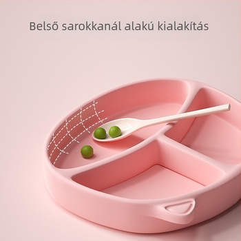Szilikonból készült babatányér szívóval és 3 rekeszes tál – étkezési edények készlet 3 hónapos kortól