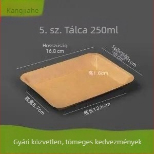 Egyszer használatos Kraft papírtál, téglalap alakú grillsütő tálca, hőálló kültéri étkezéshez