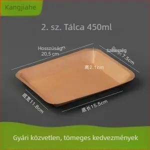 Egyszer használatos Kraft papírtál, téglalap alakú grillsütő tálca, hőálló kültéri étkezéshez