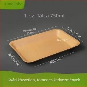 Egyszer használatos Kraft papírtál, téglalap alakú grillsütő tálca, hőálló kültéri étkezéshez