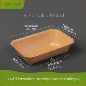Egyszer használatos Kraft papírtál, téglalap alakú grillsütő tálca, hőálló kültéri étkezéshez