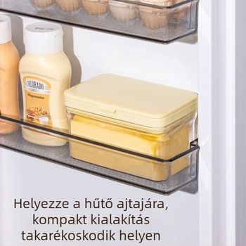 Vajvágó és tároló doboz lezárt elválasztóval, műanyag, 250 g és 500 g adagot tartalmazó, testreszabható