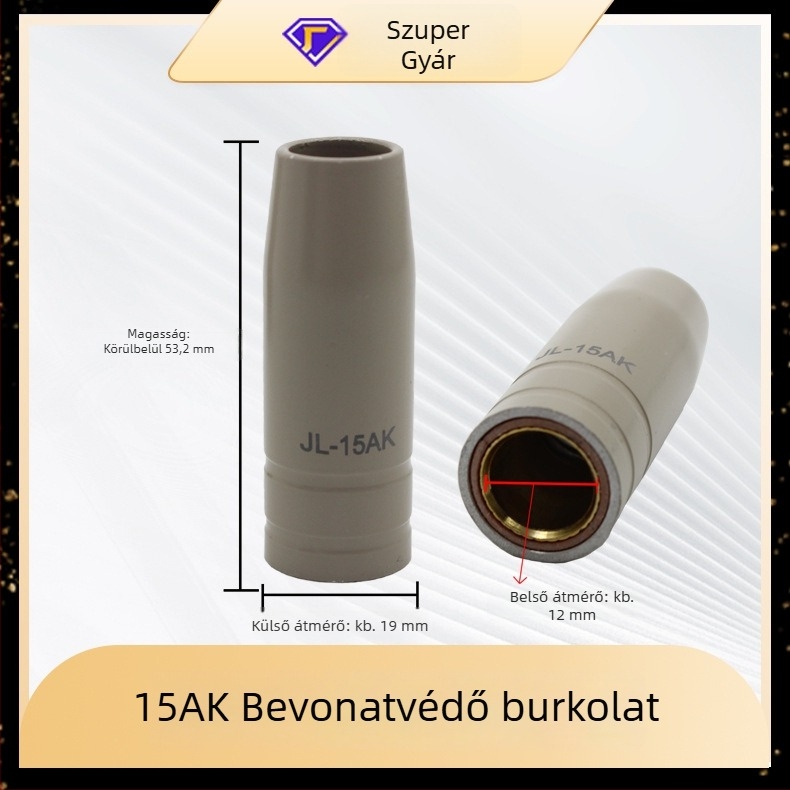 Yi Xing Yi gázárnyékolt hegesztőpisztoly védőcsöve bevonattal, tapadásmentes, vezető, kompatibilis 15AK