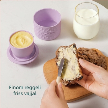 Silikon vajtartó fedővel, légmentesen záródó, kreatív tárolás, európai stílusú otthoni konyhához