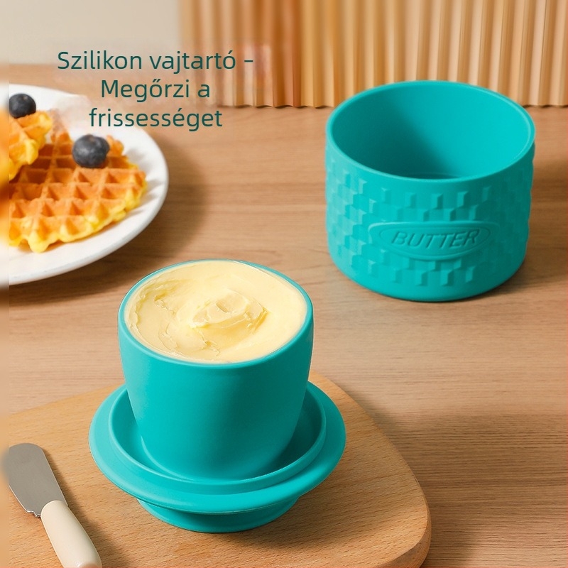 Silikon vajtartó fedővel, légmentesen záródó, kreatív tárolás, európai stílusú otthoni konyhához