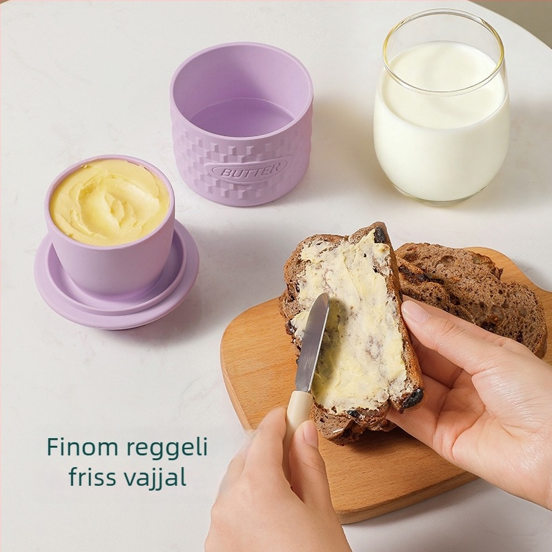 Silikon vajtartó fedővel, légmentesen záródó, kreatív tárolás, európai stílusú otthoni konyhához