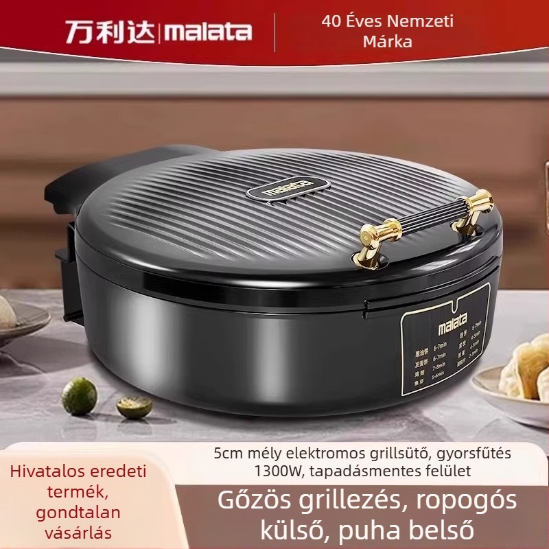 Malata WX-7168 elektromos grillserpenyő, kétszintes fűtés, 1300W, 220V, mikroprocesszoros vezérlés