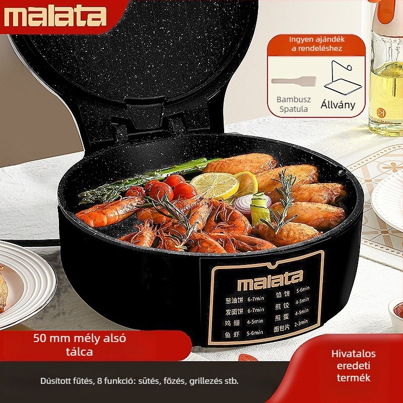 Malata WX-7168 elektromos grillserpenyő, kétszintes fűtés, 1300W, 220V, mikroprocesszoros vezérlés