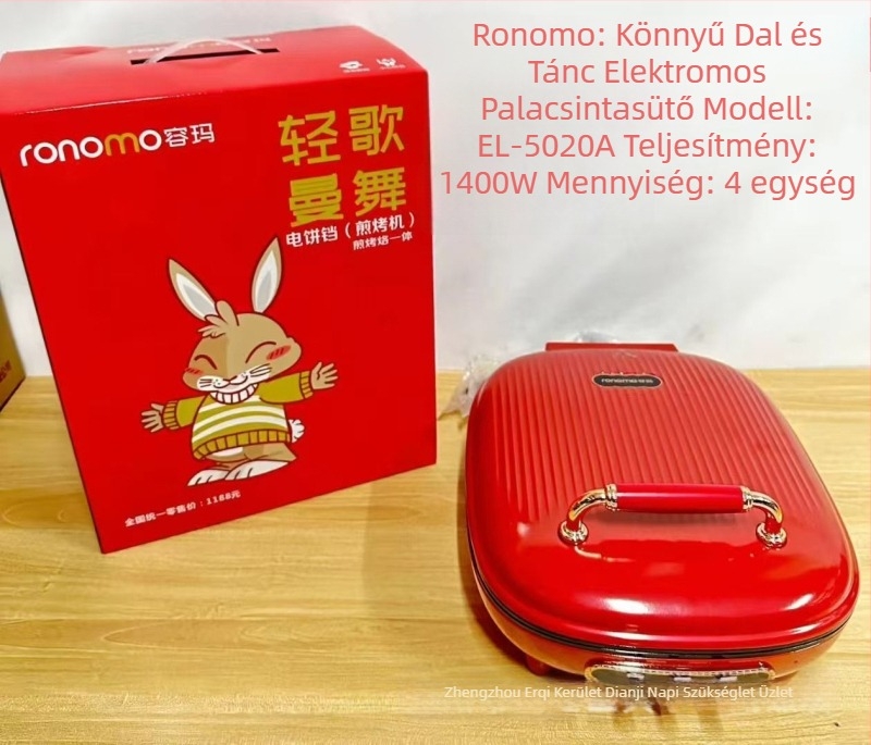Elektromos palacsinta serpenyő dupla fűtéssel (modell EL-5020A; 1400W; 220V; alkalmas 2-3 személyre)