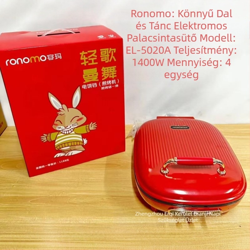 Elektromos palacsinta serpenyő dupla fűtéssel (modell EL-5020A; 1400W; 220V; alkalmas 2-3 személyre)
