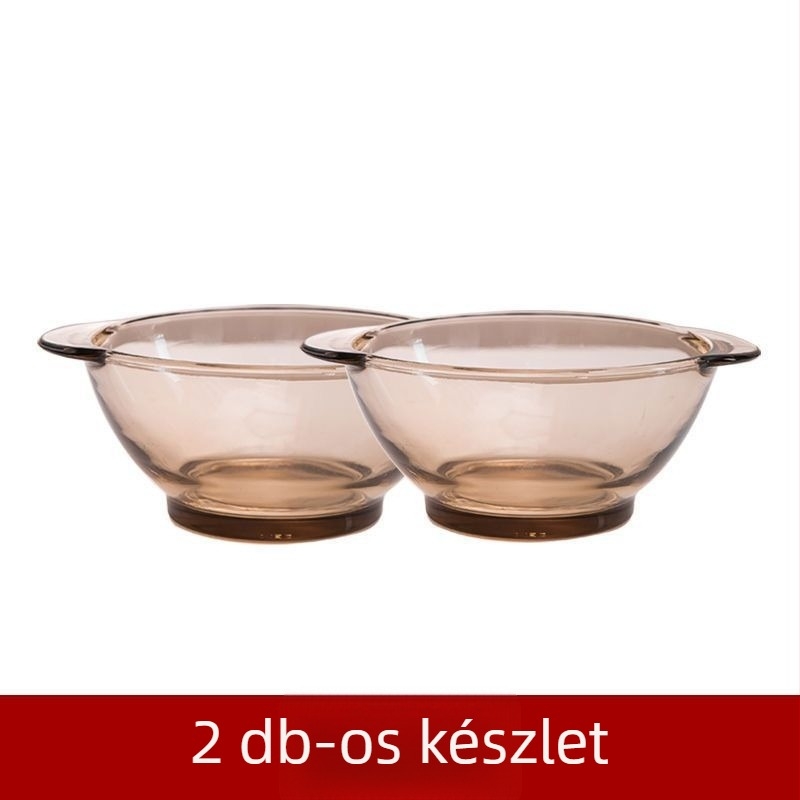Ólomtalan üvegből készült tálkák fedéllel – hőálló konyhai tálak rizshez, zabkásához, leveshez, salátához, párolt tojáshoz, zöldségekhez és gyümölcsökhöz
