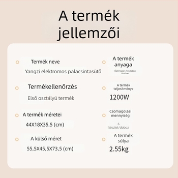 Yangzi elektromos palacsinta készítő, kétoldalú fűtés, lebegő serpenyő kialakítás, 220V, 1200W