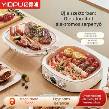 Palacsintasütő EL-5023 kettős fűtéssel, 1400W, 220V, mechanikus vezérlés