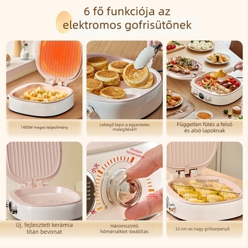 Palacsintasütő EL-5023 kettős fűtéssel, 1400W, 220V, mechanikus vezérlés