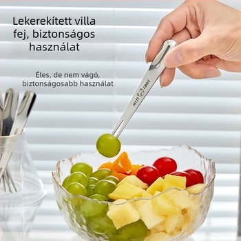 Gyümölcsvilla készlet tárolóedénnyel, rozsdamentes acél, könnyű luxus retro stílus, logó nyomtatás elérhető, testreszabható