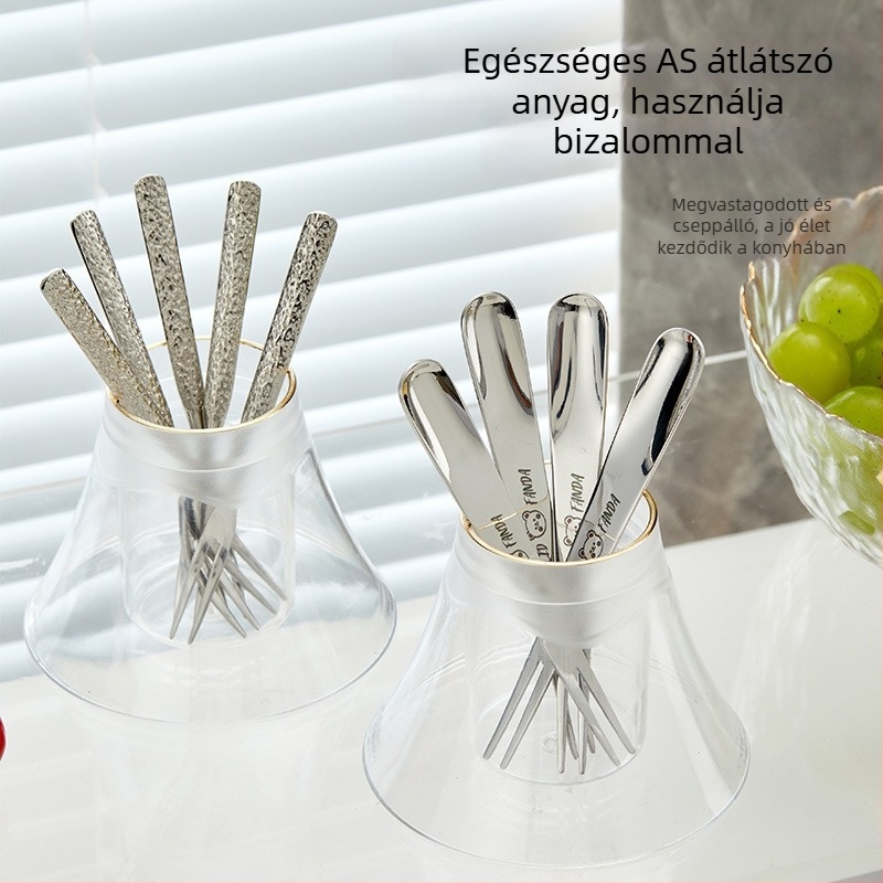 Gyümölcsvilla készlet tárolóedénnyel, rozsdamentes acél, könnyű luxus retro stílus, logó nyomtatás elérhető, testreszabható