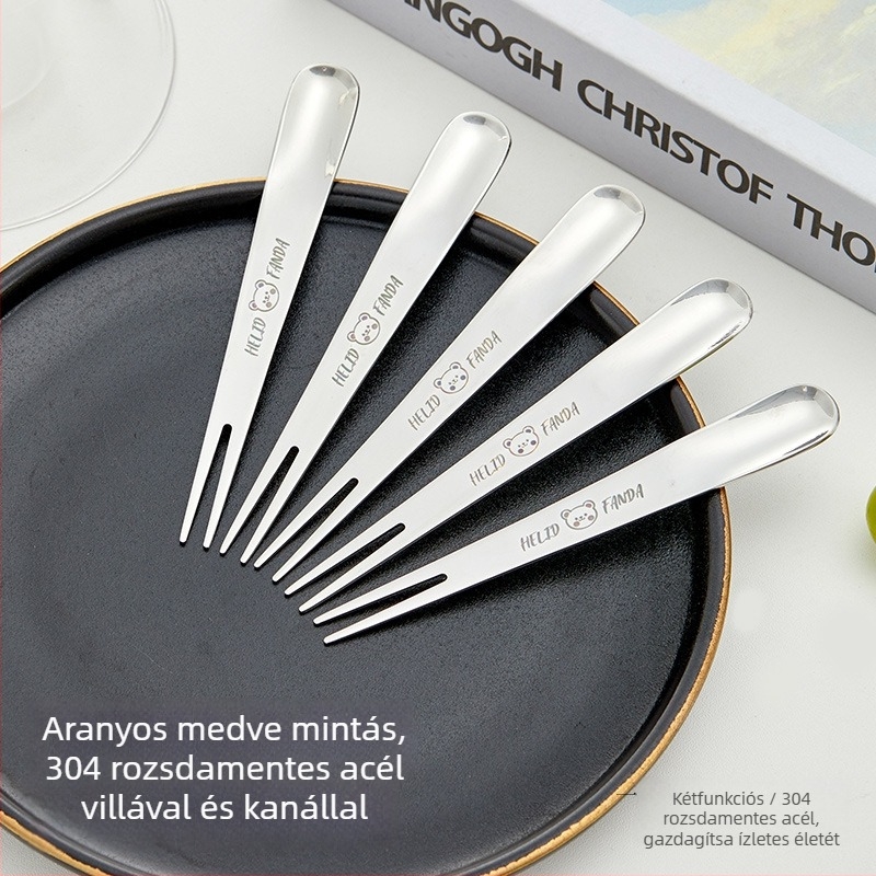 Gyümölcsvilla készlet tárolóedénnyel, rozsdamentes acél, könnyű luxus retro stílus, logó nyomtatás elérhető, testreszabható