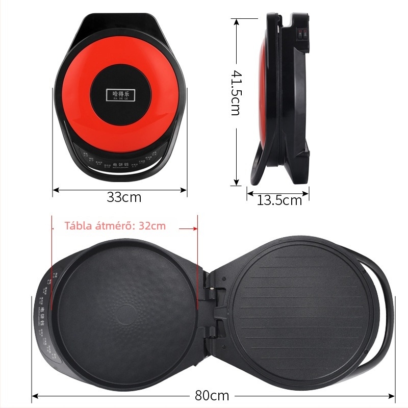 HDL33 elektromos sütőserpenyő kettős oldalú fűtéssel, 1200W, 220V