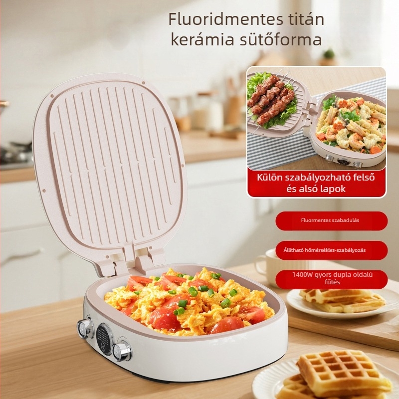 Vantage elektromos palacsintasütő Vdb013c, kettős fűtés, kerámia panel, 1400W, 220V