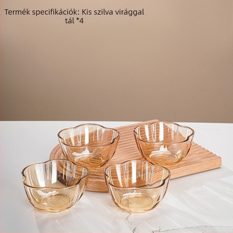 2 darab üvegből készült étkezési tál – szabálytalan alak, szódalime üveg, hőálló felület, modern minimalist stílus