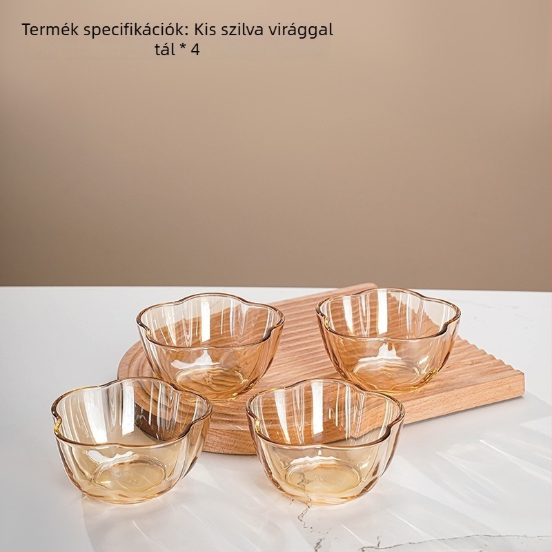 2 darab üvegből készült étkezési tál – szabálytalan alak, szódalime üveg, hőálló felület, modern minimalist stílus