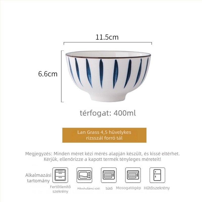Jingdezhen porcelán étkészlet – tálak és leveses tálak, modern minimalistikus japán stílus, virágos minta alglazúrral, mikrohullámú sütőhöz alkalmas