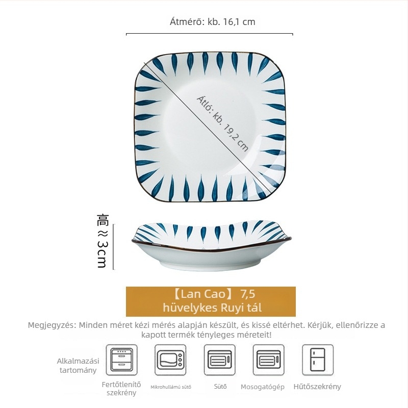 Jingdezhen porcelán étkészlet – tálak és leveses tálak, modern minimalistikus japán stílus, virágos minta alglazúrral, mikrohullámú sütőhöz alkalmas