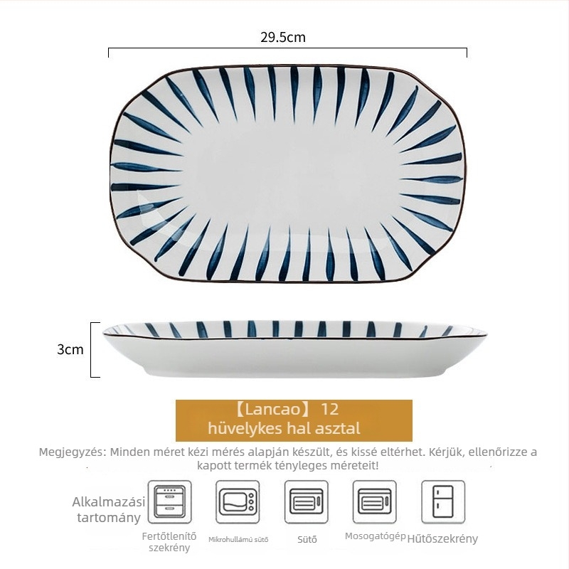 Jingdezhen porcelán étkészlet – tálak és leveses tálak, modern minimalistikus japán stílus, virágos minta alglazúrral, mikrohullámú sütőhöz alkalmas